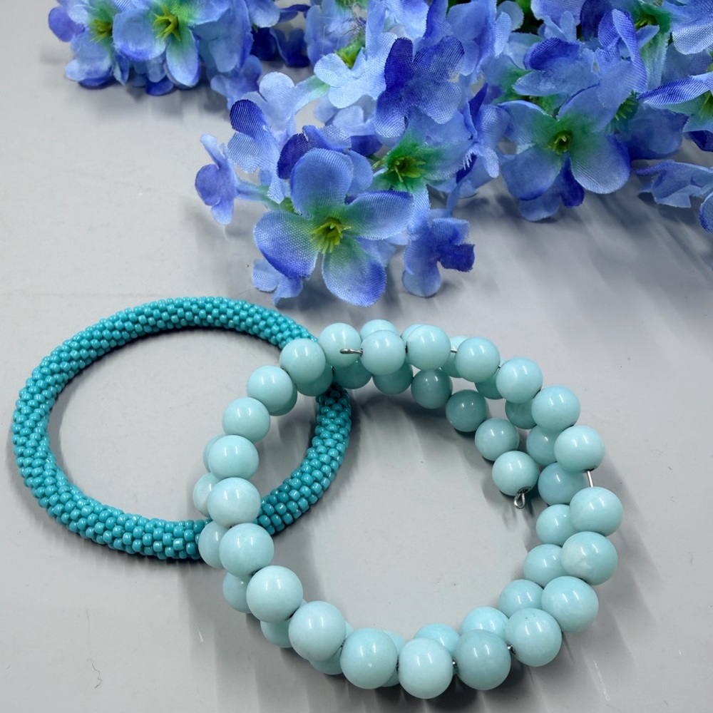 Turquoise Vintage Beaded Bracelet Set